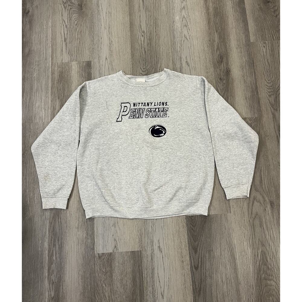 Vintage Penn State Crewneck Sweatshirt Gray Embroidered Logo Nittany Lions
